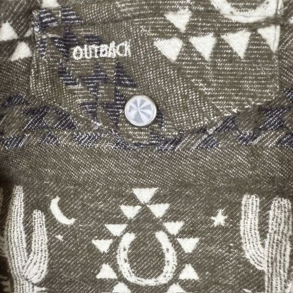 Outback Trading Co Fay Pearl Snap Blanket Shirt Olive Green Western Size Small - Picture 3 of 16